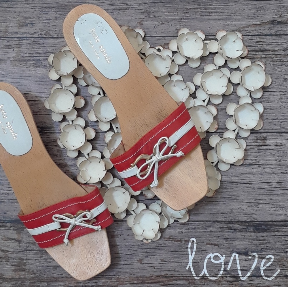 Kate Spade Wooden Kitten Heels